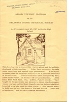 Berlin Township Program of the Delaware County Historical Society